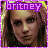 Pixelated image of a person with long brown hair and purple border, featuring 'britney' text in purple block letters at top.