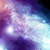 A pixelated, abstract animation of swirling purple and blue nebula-like clouds with bright white highlights against a dark background.