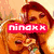 Four distinct pixelated images of people arranged in a , each with a pink text overlay on a colored background