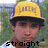 A person wearing a yellow cap with 'LAKERS' text and white shirt, shown in three views: straight, up, and "G".