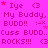 A static image with a bright pink background displaying repeated text and symbols in darker pink, red, and white.
