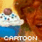 A cartoon-style cupcake with blue wrapper, white frosting, and brown topping appears in a with text overlays