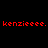 Red text repeating 'kenzieee.' three times per on a black background, arranged in three horizontal