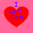 Four red heart shapes with blue text "I Love Cam" on a pink background, each heart slightly pixelated.
