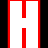 Red and white pixelated text 'HS FLAMES' on black background with visible anti-aliasing edges.