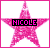 A static contact sheet of three identical pink star-shaped icons with the name "NICOLE" in black text across the center, each framed by a thin pink border on white background.