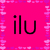 Two side-by-side display the text 'ilu' in contrasting colors and backgrounds, with a pixelated border