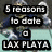 six text-based with black pixelated lettering on white backgrounds, the leftmost featuring a blurred anime-style character background
