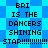 Pixelated text reads "BRI IS THE DANCERS SHINING STAR!!!!!!!!!!" on a blue star-patterned background with alternating light and dark shades.