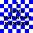 Blue and white checkered background with dark blue text reading "i love yankees" and "хонхонх" in two , with a pixelated animation effect on the right side