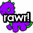 Purple dinosaur with green accents and white text overlays in various poses.