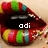 Pixelated lips with colorful stripes on the upper lip and lower teeth, displaying text inside the mouth.
