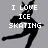 Pixelated black silhouette of a figure in dynamic pose with white text overlays on gray background.