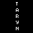 A static pixel art image displays the word "TARYNH" in vertical with blue highlighted sections on a black background