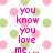 Pixelated text reads 'you know you love me.' and 'mmhmm...' on a white background with pink and green polka dots.