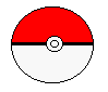 A red and white spherical object with a black band, transitioning through states showing text overlays on its lower half.