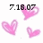 Pixelated pink hearts float against a white background with black text reading '7.18.07', 'I love', and 'Matt Grish' partially visible.