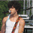 Animated sequence showing a person in a white tank top with a guitar strap, then an anime-style character on blue background, and finally a person with a star symbol.