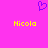A static pixel art image with a bright pink background, featuring two yellow 'Nicola' text labels and one purple heart symbol above them.