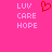 A static pixel art image with a bright pink background displaying repeated text and a red heart symbol.