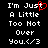 Black background with white pixelated text reading "I'm Just A Little Too Not Over You.(/3" and a red heart symbol replacing the 't' in 'Just' on the left side.