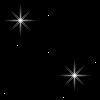Animated contact sheet showing four star-like light effects on a black background with scattered white dots, arranged in two rows of two.