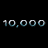 A 4-frame contact sheet of a pixelated animated icon featuring a man with long hair and the text "10,000" in blue digits on black background.