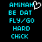 Pixelated cyan text on black background with a white heart symbol replacing the 'H' in AMINAH, repeated twice side-by-side.