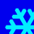 Four light blue snowflakes on a solid dark blue background, arranged in a with no visible animation changes
