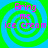 Four identical display pink text 'Bring me ice cream' over green and blue spiral backgrounds with pixelated edges