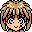 Pixel art character with brown hair and blue eyes in a of expressions, including smiling, winking, and neutral faces