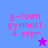 Pixelated text 'g-town gymnast 4 ever' in pink on blue and purple backgrounds with a star icon changing color.
