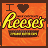 Pixelated orange square with brown border displaying 'I ❤️ Reese's' text and a chocolate bar graphic.