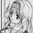 Black-and-white pixelated anime-style character with long flowing hair, side profile, and closed eyes, next to text reading "Anime IM" and "c0m" on black background.