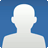Pixelated silhouette of a person's head and shoulders against a solid blue background with white outline.