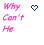 Pixelated pink text 'Why Can't He Notice Me' appears with a blue heart icon, transitioning to a solid pink heart in the second frame.