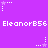 Purple background with repeated white text 'EleanorB56' and pixelated star icons in various positions.