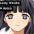 Pixelated anime-style face with dark hair, blue eyes, and a neutral expression under text reading 'Lady Hiroko' and 'Ultra'.