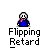 Animated contact sheet of a pixel art character with blue body, pink chest accent, and white head performing flipping motion across 18 frames.