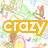 Pixelated image with colorful text overlays on a patterned background featuring abstract shapes and figures.