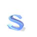 Blue 3D letter S with varying shadows and angles , some showing curled or fragmented forms