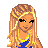 Pixel art contact sheet of a cheerleader character with multiple poses and text elements on yellow, blue, and gray backgrounds.