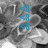 Three identical blue pixelated arrows pointing left, vertically stacked on a grayscale background with abstract shapes.