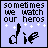 nine shows the phrase "sometimes we watch our heros" with a guitar and feather icon, alternating between black and white color schemes on a light purple background