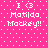 Pixelated pink background with white dots and text reading 'I ❤️ Matilda Macey!!' in four identical quadrants.