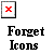 A pixelated image with text fragments and a small red X icon, featuring green-highlighted 'money' and blue digital-style elements.