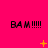 A bright pink background displays repeated "BAM !!!!" text with yellow star-like symbols that change position and shape across frames.