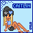 Animated pixel art contact sheet showing a female character in various poses with changing background elements and text styling across 25 sampled frames.