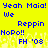 Yellow background with blue pixelated text reading 'Yeah Maia! We Reppin HoPo!! FH '08' repeated twice in a