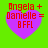 Four identical pixelated heart-shaped icons with red text on purple hearts against a bright green background.